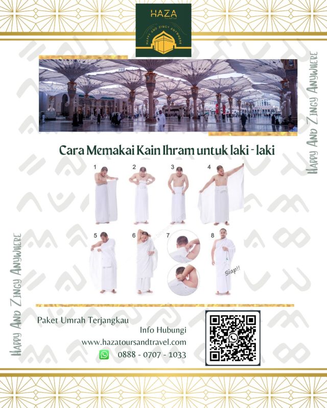 Cara Memakai Kain Ihram Untuk Laki-Laki – PT Haza Tours And Travel